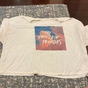 White Cropped Tee With Design